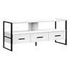 Monarch Specialties Tv Stand, 48 Inch, Console, Storage Drawers, Living Room, Bedroom, Laminate, White I 2615